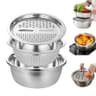 3Pcs Stainless Steel Drain Basket Kitchen Grater