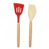 Premium Silicone & Wooden Spatula Duo