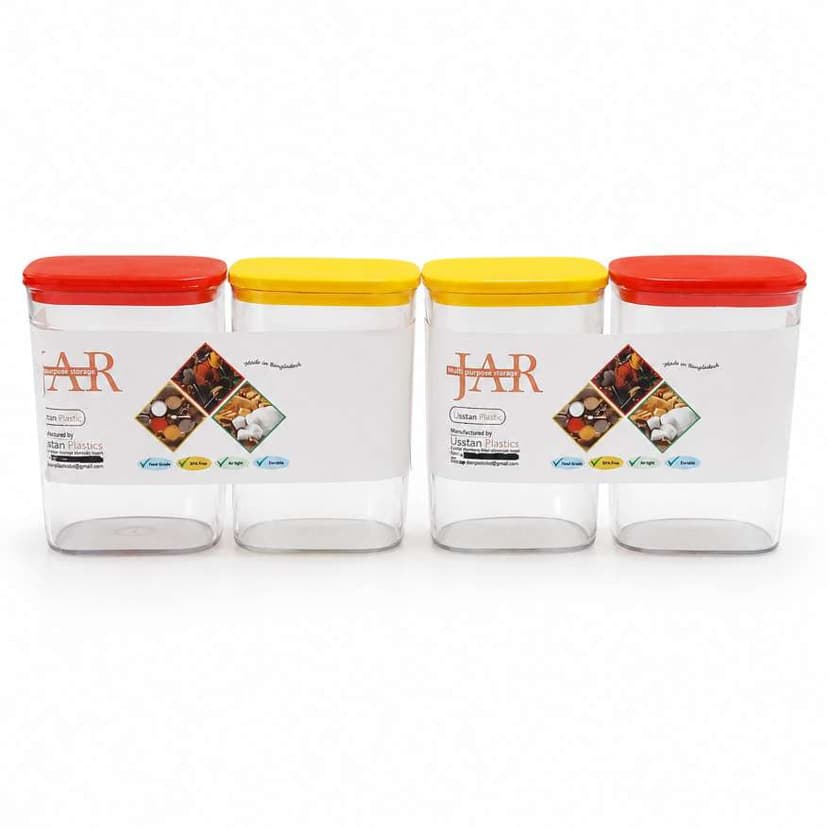 Premium 4-Piece Spice Storage Jar Set
