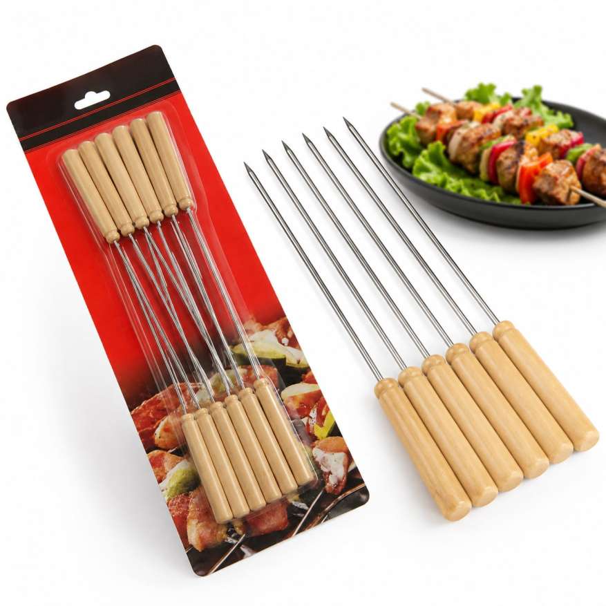 BBQ Grill Sticks 12 Pieces – (Brown)