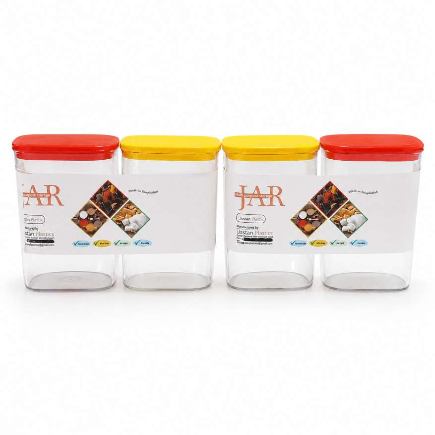 Premium 4-Piece Spice Storage Jar Set